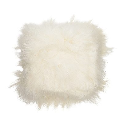 Icelandic Sheepskin Cushion Natural White Long Wool