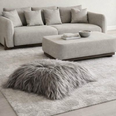 Icelandic Sheepskin Floor Cushion - Grey